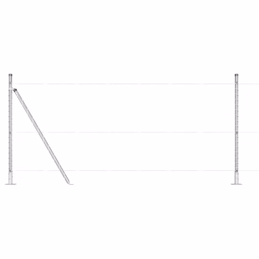 vidaXL Set of 26 Silver Galvanised Steel Square Fence Posts, W/D/H: 3.2 x 3.2 x 110 cm – 2