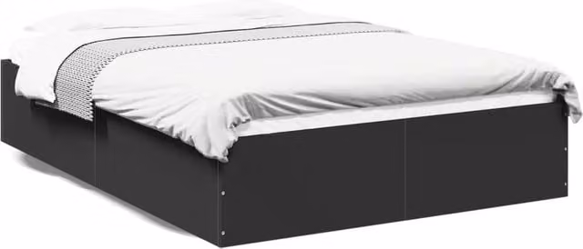 Berkfield Home Small Double Bed Frame in Black, W/D/H: 120 x 190 x 35 cm