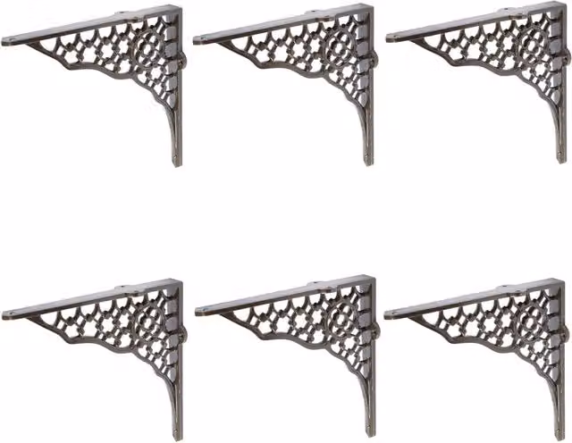 Hammer and Tongs Honeycomb Iron Shelf Bracket, Grey, Pack of 6 – 2