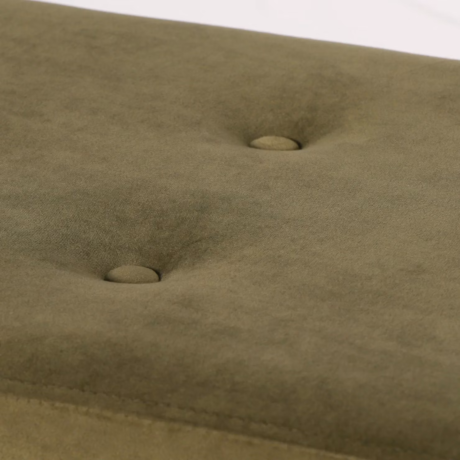 Glasstone Mid-Century Velvet Buttoned Ottoman Stool in Green, W/D/H: 40.5 x 44.5 x 44.5 cm – 3