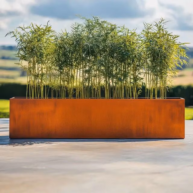 Access Garden Products 200cm Corten Steel Trough Planter with Feet in Brown – 1
