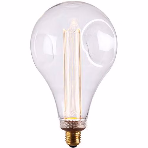 Loops XL Vintage LED Filament Light Bulb, Transparent Dimpled Glass, E27, 2.5W Warm White, 2300K, 120 Lumen, H 24.3 cm x W 14.8 cm
