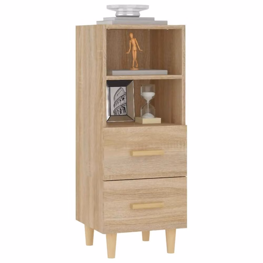 Berkfield Home Sonoma Oak Sideboard in Beige, W/D/H: 34.5 x 34.5 x 90 cm – 3