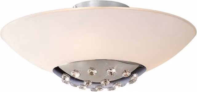 Netlighting Amada 6 Light G9 Flush Ceiling Light in Polished Chrome with Opal White Glass