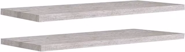 Berkfield Home Floating Wall Shelves, 2 Piece Set, Concrete Grey MDF and Metal, W: 90 cm, D: 23.5 cm, H: 3.8 cm