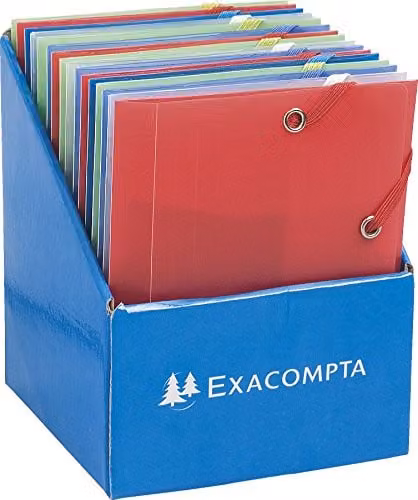 Exacompta Chromaline Elastic Polypropylene Pocket Folder with 3 Flaps for A6 Documents, Multicolour, W: 12 cm, H: 16 cm