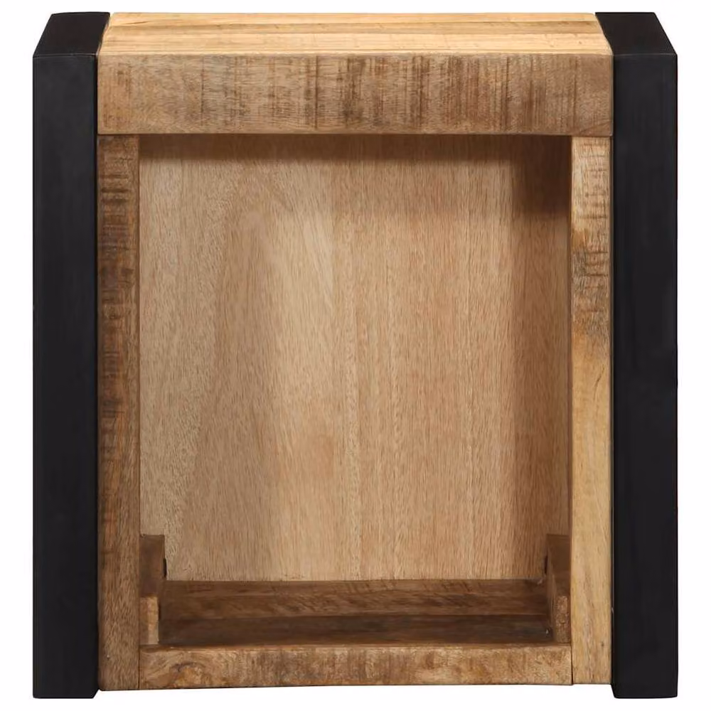 Berkfield Home Set of 2 Rustic Mango Wood Bedside Cabinets, Brown, W/D/H: 40 x 35 x 40 cm – 3