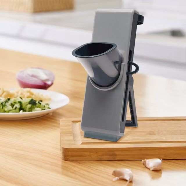Livingandhome Manual Mandoline Slicer with Food Container, Blue