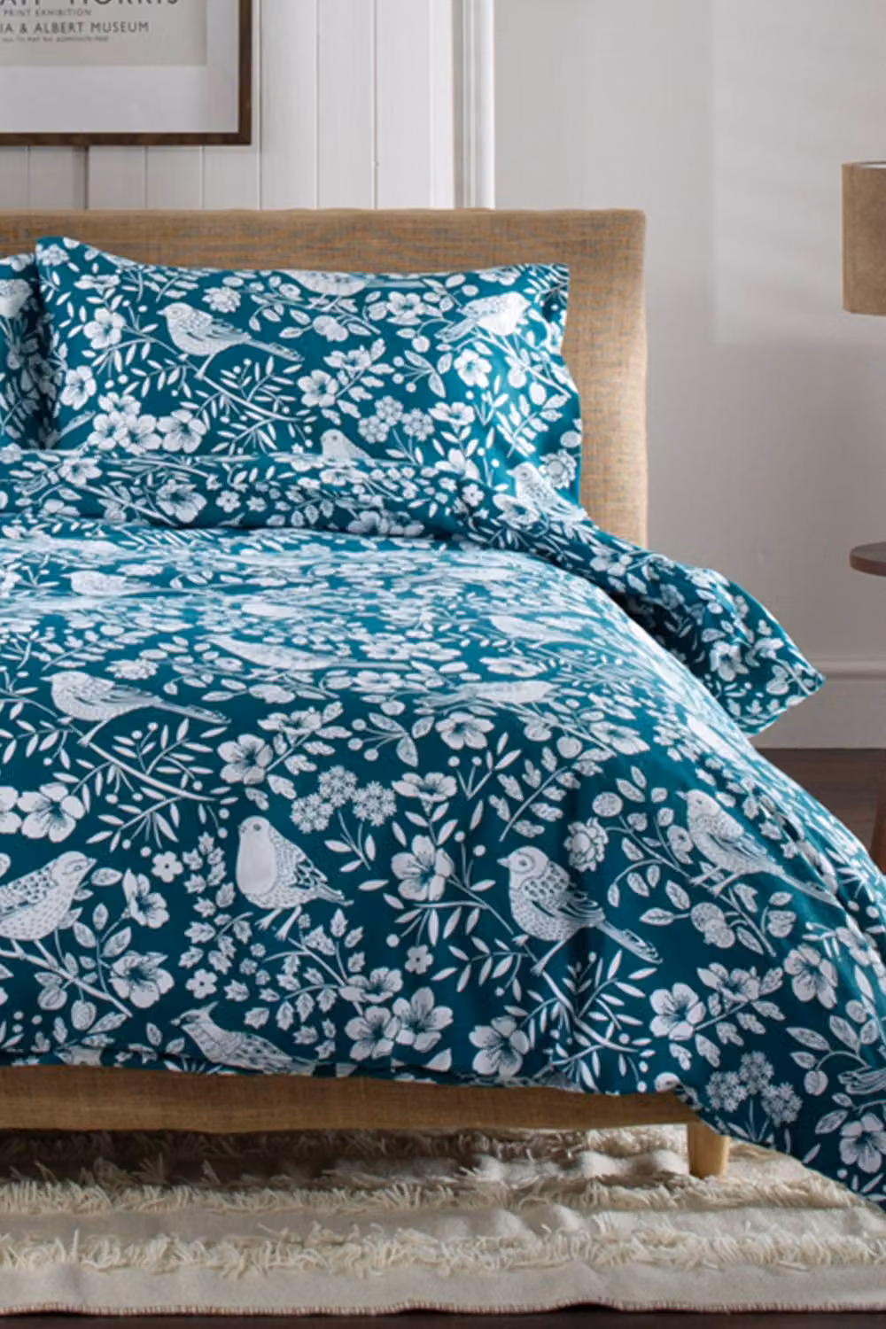 The Lyndon Company Woodland Bird 100% Cotton Flannelette Duvet Cover Set in Green, Single, W/H: 90 x 200 cm – 2