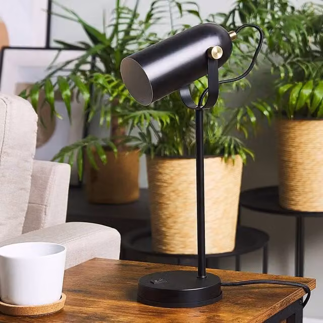 Wyld and Coco Black Industrial Adjustable Desk Lamp, Height: 48 cm – 1