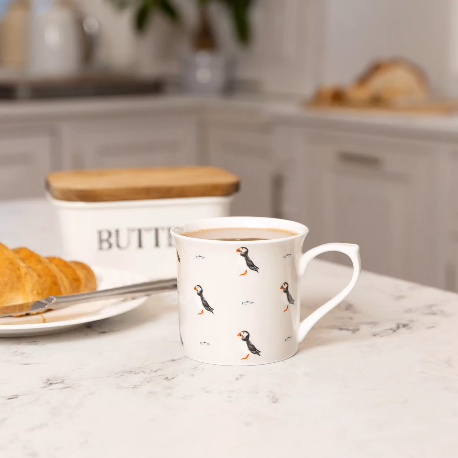 KitchenCraft Set of 4 White Bone China Fluted Mugs – 2