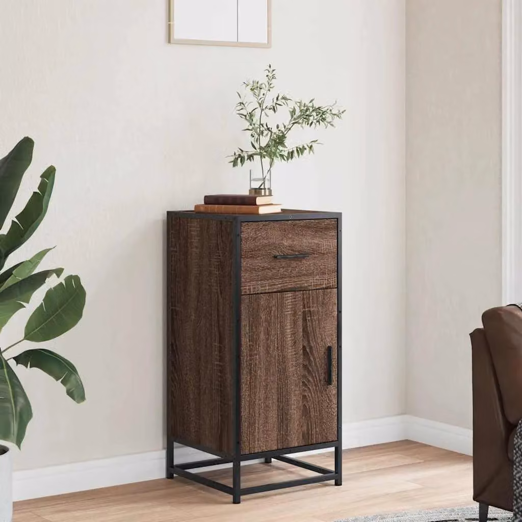 Berkfield Home Industrial Sideboard in Brown Oak, W/D/H: 35.5 x 35 x 76 cm – 3
