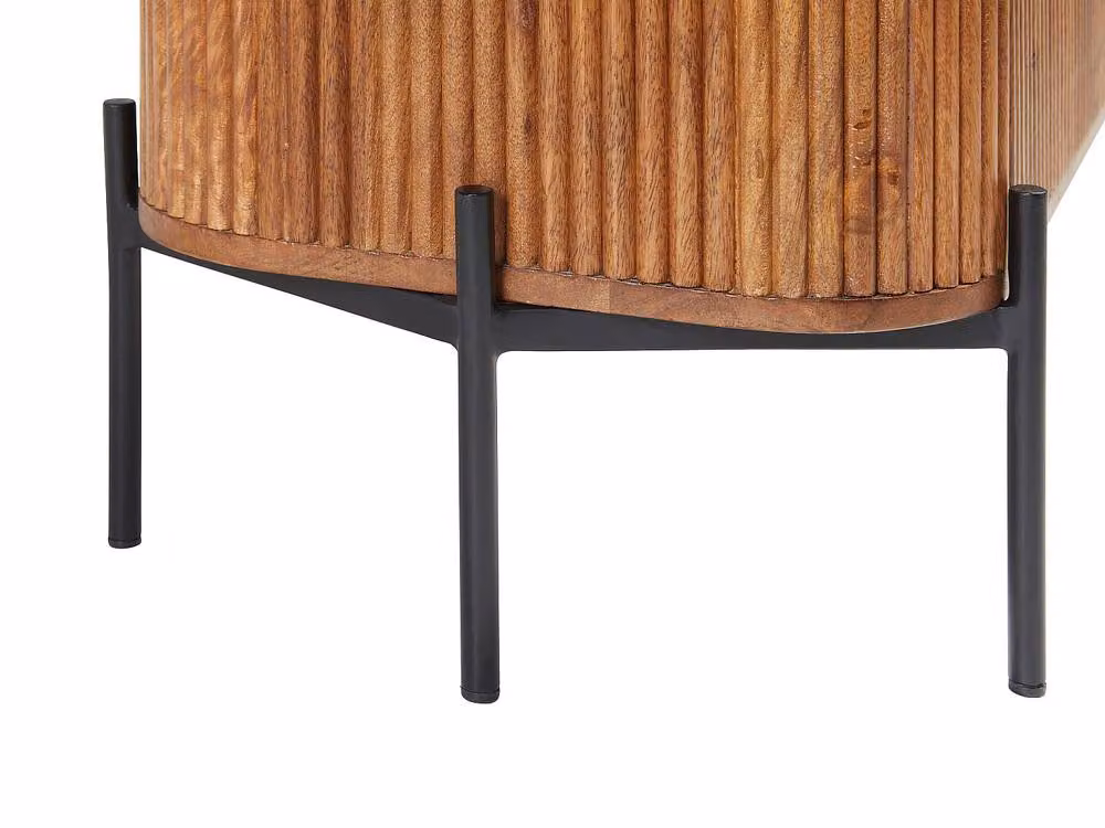 Vente-unique Modern 3-Door Mango Wood and Metal Buffet in Brown and Black – 4