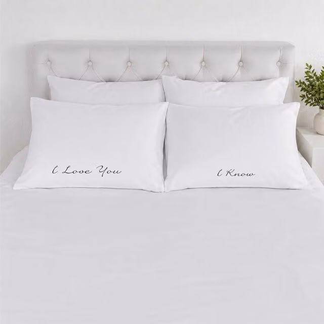 60 Second Makeover I Love You I Know Cotton Pillowcases in White