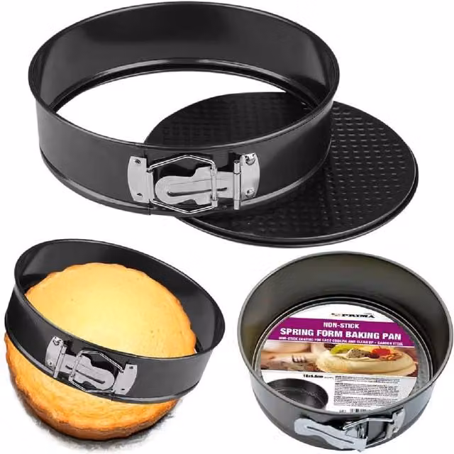 BARGAINS-GALORE Non-Stick Round Springform Cake Tin, Black, Diameter: 18 cm