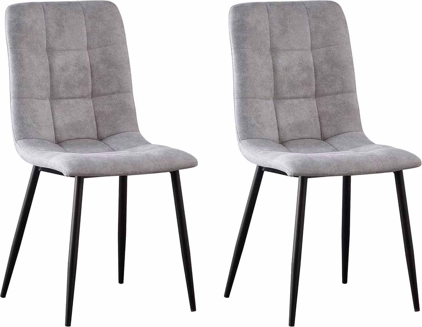 MCC Direct Henri Set of 4 Faux Suede Leather Dining Chairs in Light Grey – 2