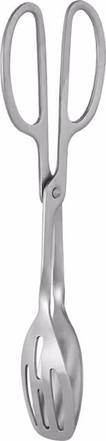 Orsina Lightweight Brushed Stainless Steel Kitchen Tongs with Dual-Sided Solid and Slotted Spoons in Silver