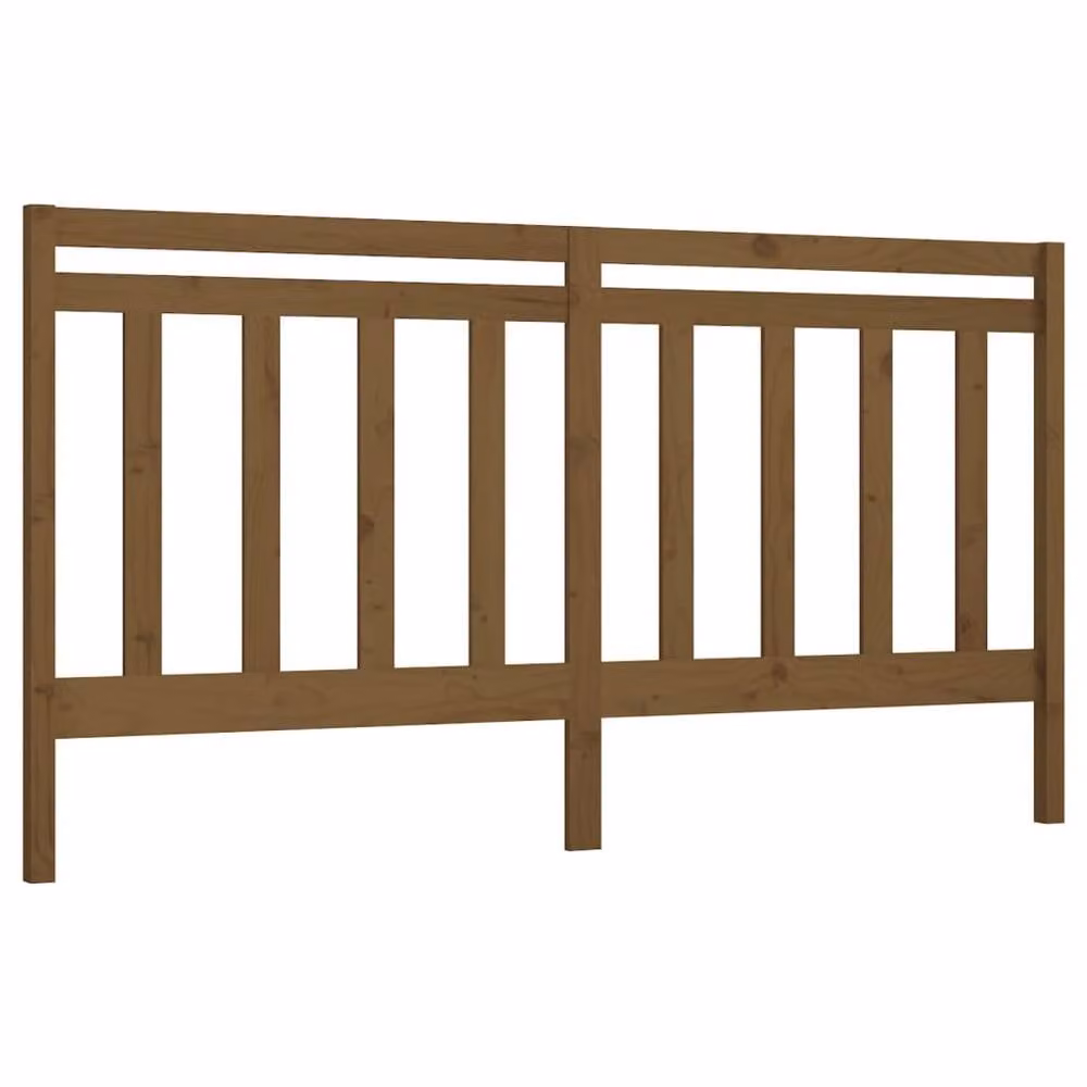 Berkfield Home Beautiful Bed Headboard in Honey Brown Solid Pine Wood, W: 206 cm, D: 4 cm, H: 100 cm – 2