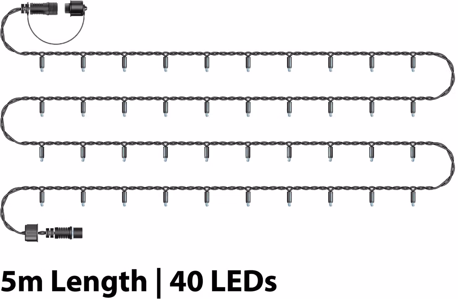Xmas Haus RGB Colour Changing LED String Lights, Black Rubber, IP65, 40 LED, 5m – 2