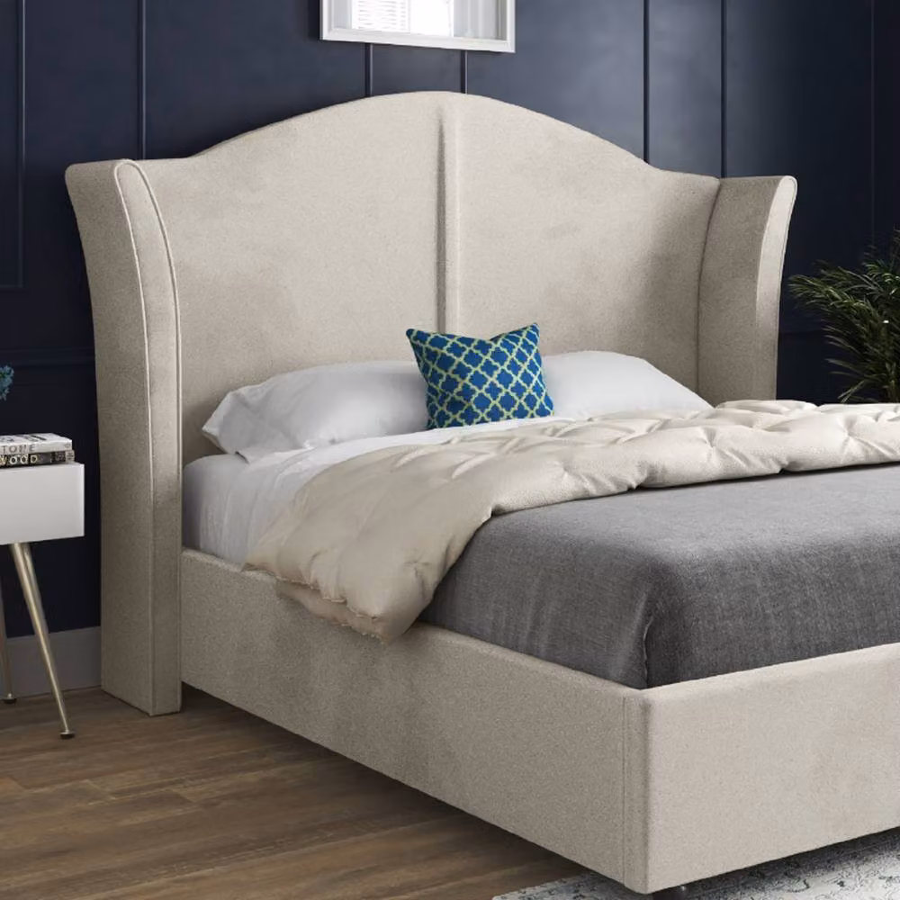 Casani Titchmarsh Super King Upholstered Designer Bed Frame in Beige Soft Velvet – 3