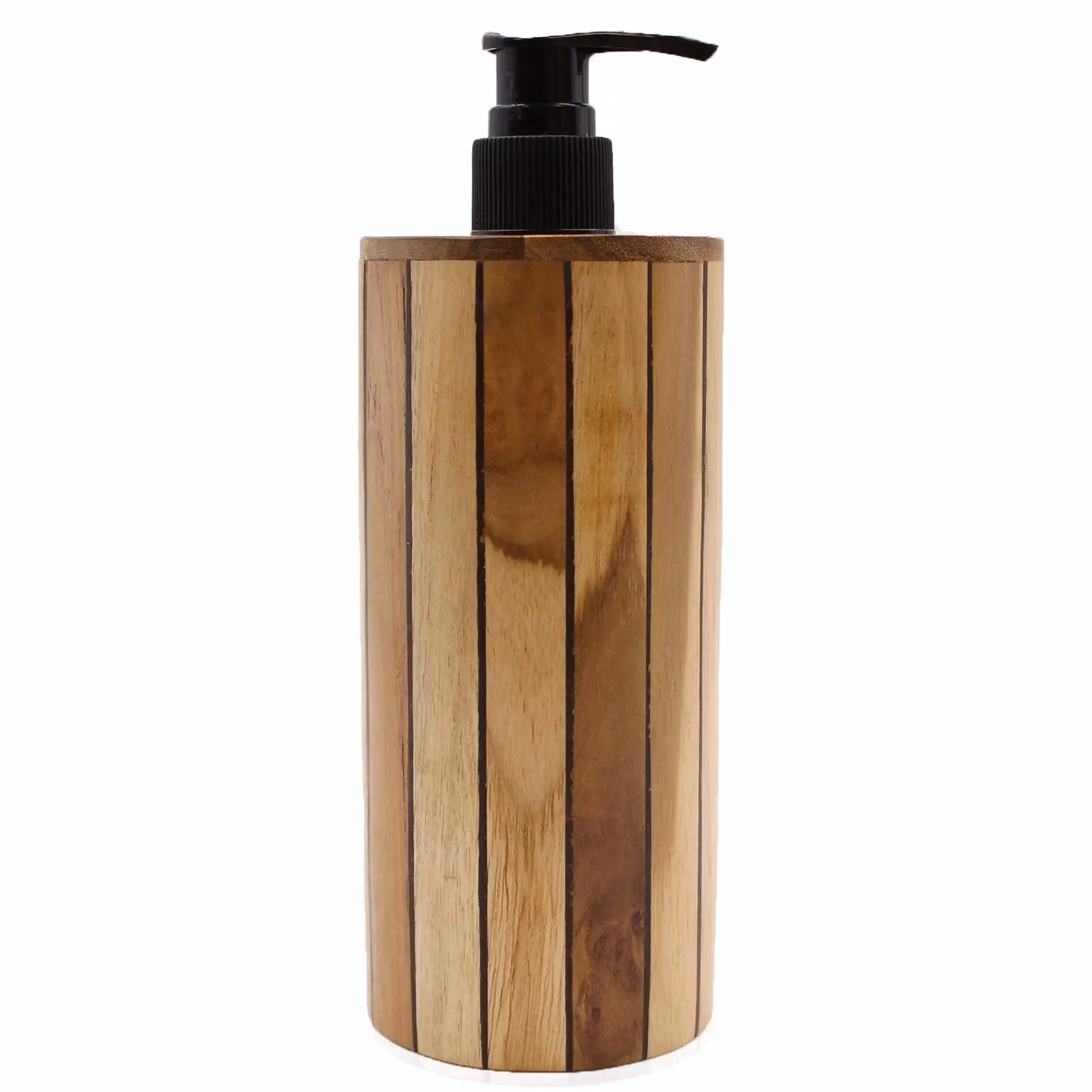 KDMD Natural Teakwood Round Soap Dispenser in Brown – 2