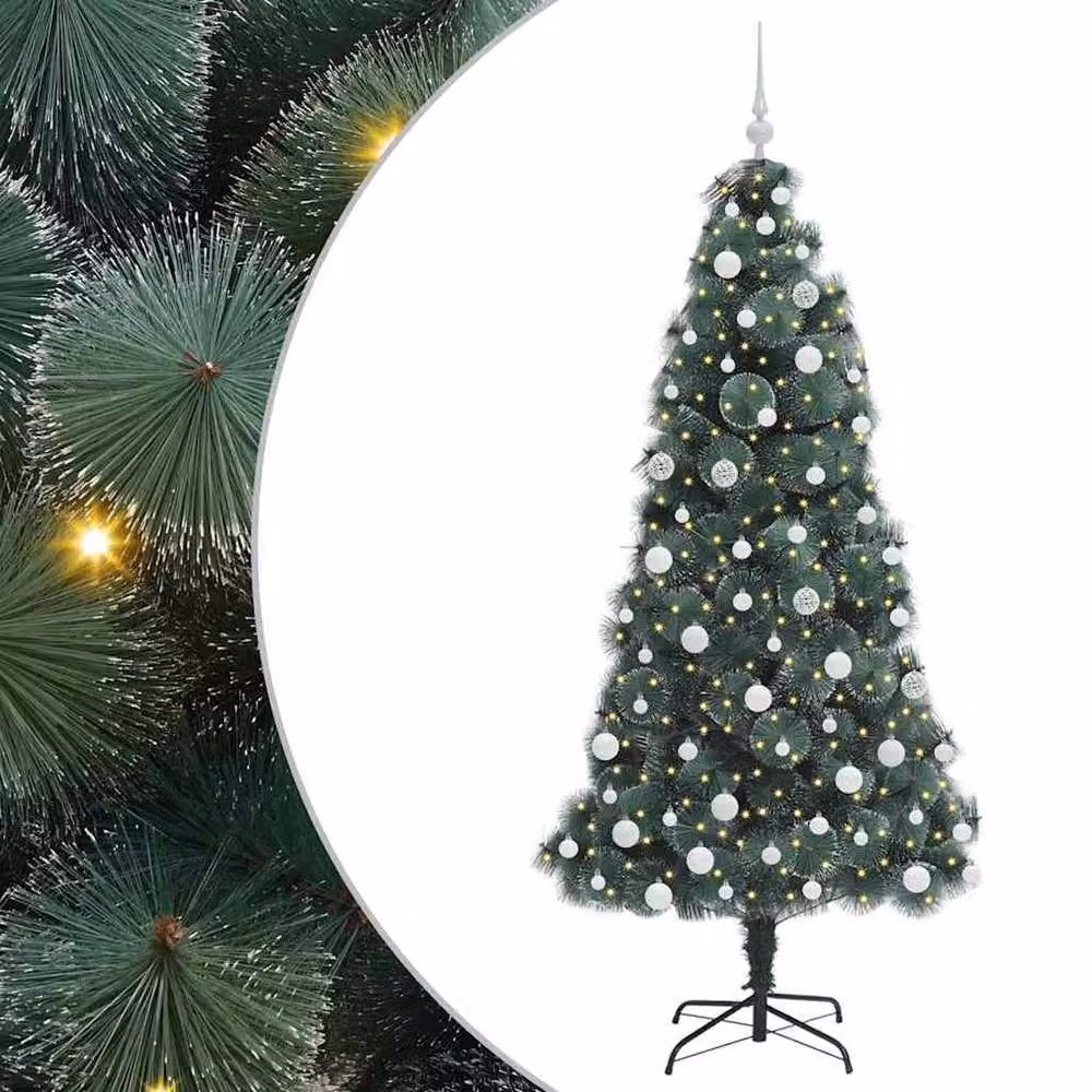 Berkfield Home Elegant Artificial Pre-lit Christmas Tree with Ball Set, Green, Height: 180 cm – 3