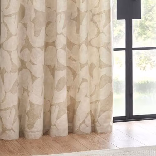 Riva Home Brinn Abstract Eyelet Curtains, Beige, Width: 117 cm, Drop: 137 cm – 3