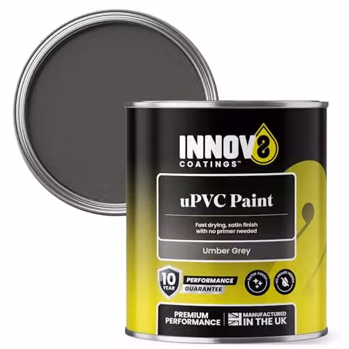 Innov8 Coatings UPVC Paint in Umber Grey, Satin Finish, 750ml – 1
