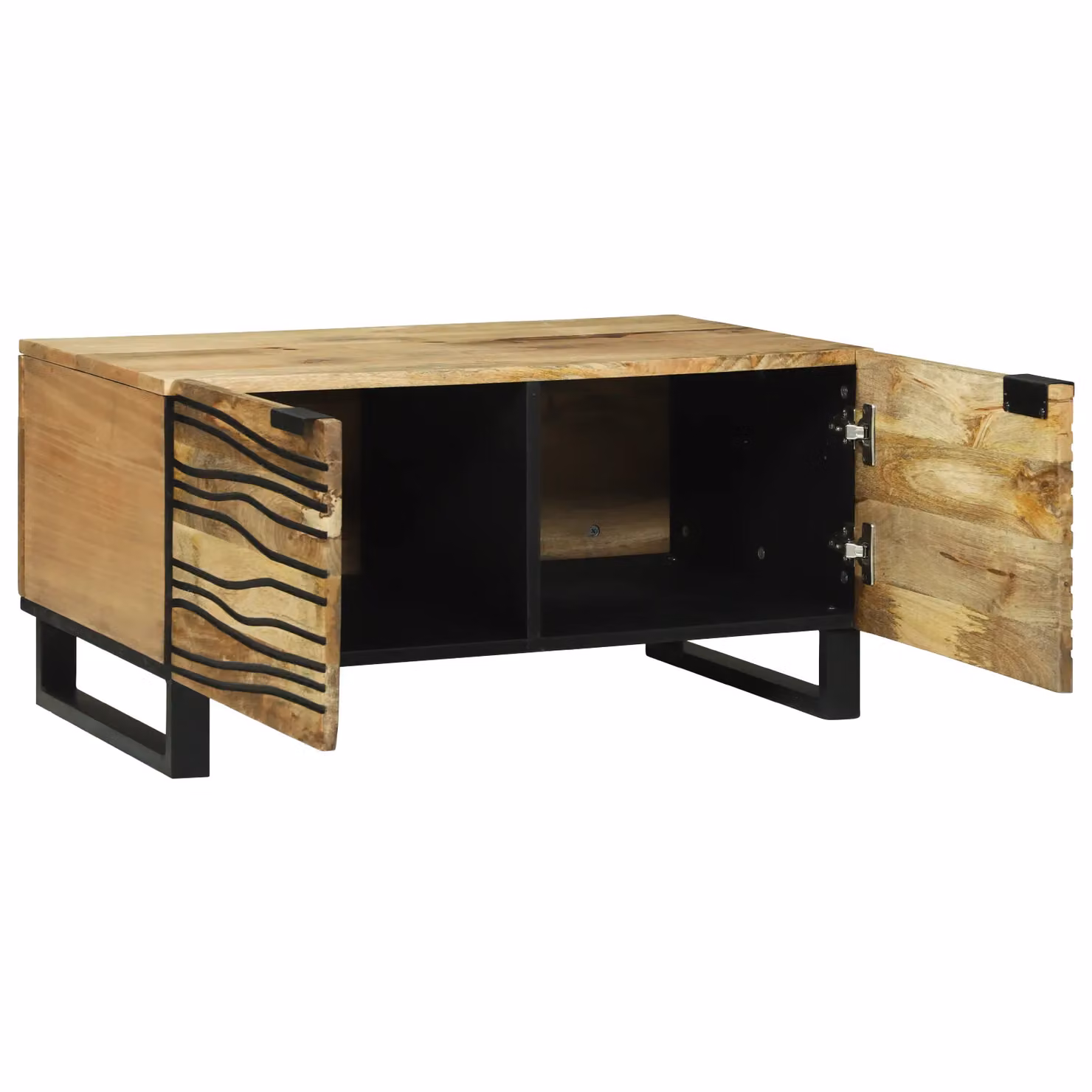 Berkfield Home Modern Geometric Coffee Table in Beige Solid Mango Wood W/D/H: 80 x 50 x 40 cm – 2