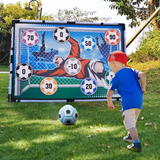 Livingandhome Multicoloured Football Game Target Toy Set for Kids in Blue Cotton and Plastic