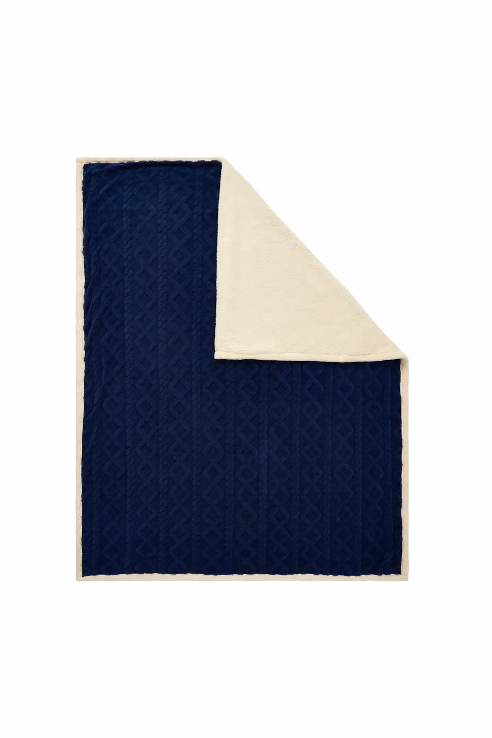 BHS Blue Geometric Knitted Throw, W: 150 cm, D: 200 cm – 2