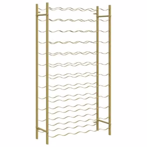vidaXL Gold Metal Wine Rack for 72 Bottles, H 117 x W 64 x D 22 cm