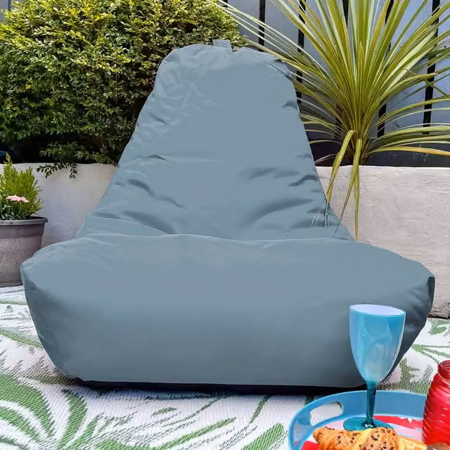 rucomfy Large Water Resistant Indoor or Outdoor Beanbag Chair in Pale Blue