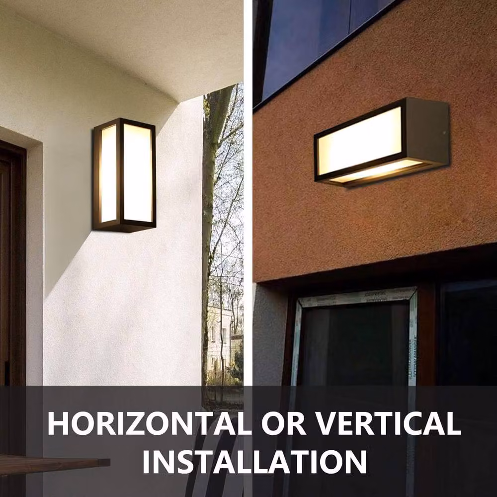 COMELY Modern Black Outdoor Wall Lantern, 18W Aluminium IP65 Waterproof Garden Light – 10