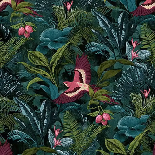 Rasch Tropical Rainforest Floral Wallpaper in Multicolour