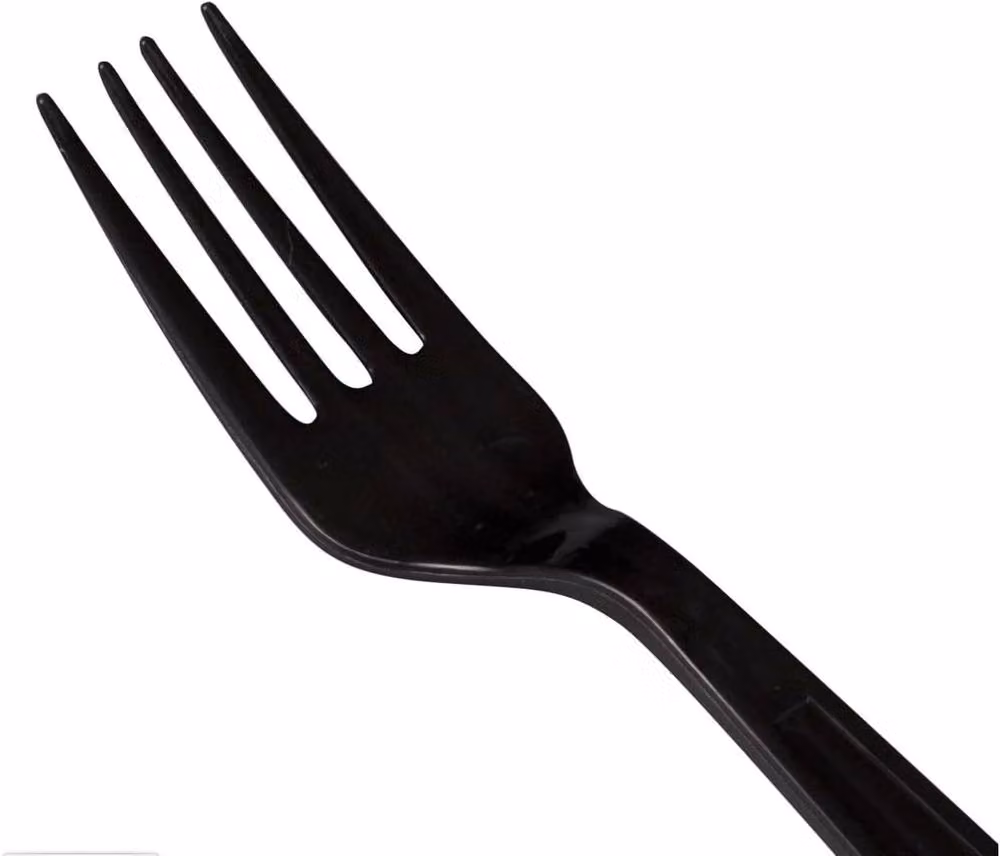 ECONX Heavy Duty Reusable Plastic Forks in Matte Black, 50 Pack – 3