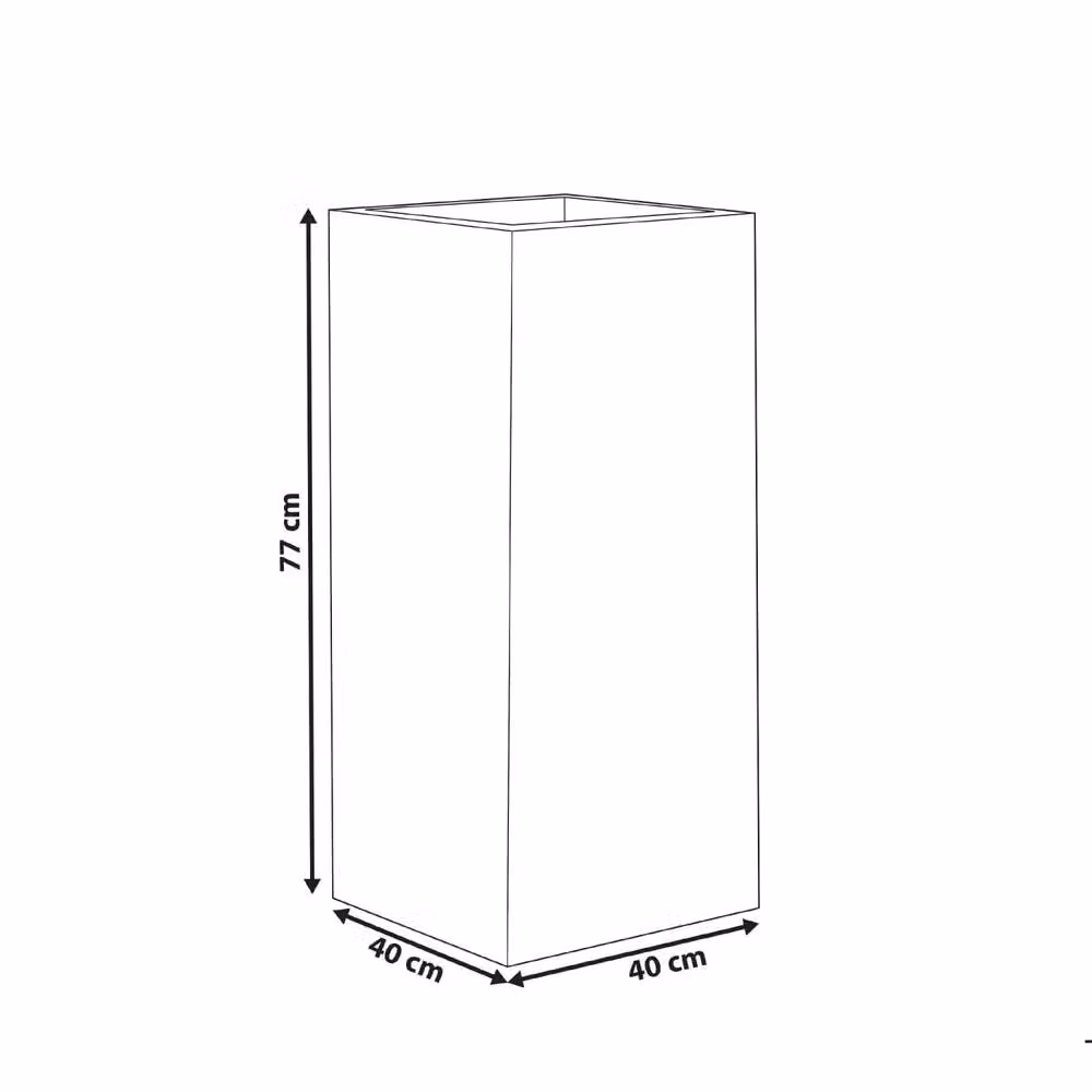 Wyld and Coco Tall Clay and Fibreglass Planter Tub, Grey, W/D/H: 40 x 40 x 77 cm – 2