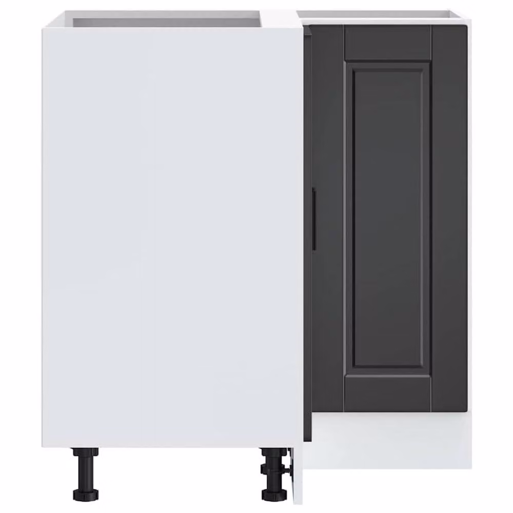 Berkfield Home Porto Black Matt Engineered Wood Kitchen Corner Base Cabinet – 3