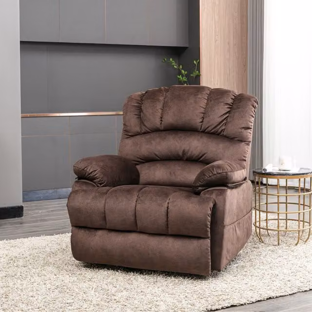 Home Touch Interior Electric Power Lift Up Massage and Heat Recliner Chair in Brown Microfibre Fabric