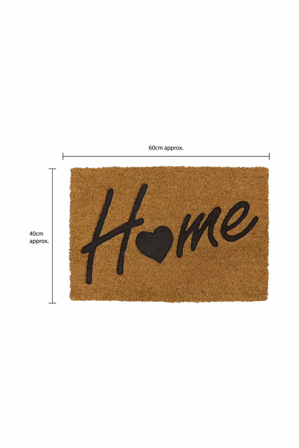 JVL Rectangular Coir Doormat with Rubber PVC Backing, Brown/Beige, W: 40 cm, D: 60 cm – 4