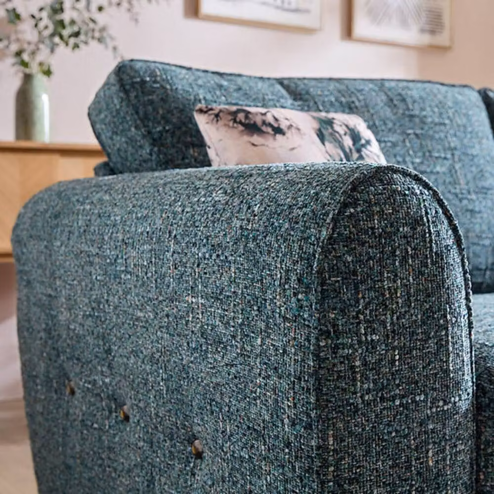Stratus Interiors Valencia Mid-Century 2 Seater Fabric Sofa in Odyssey Amazonite Teal – 2