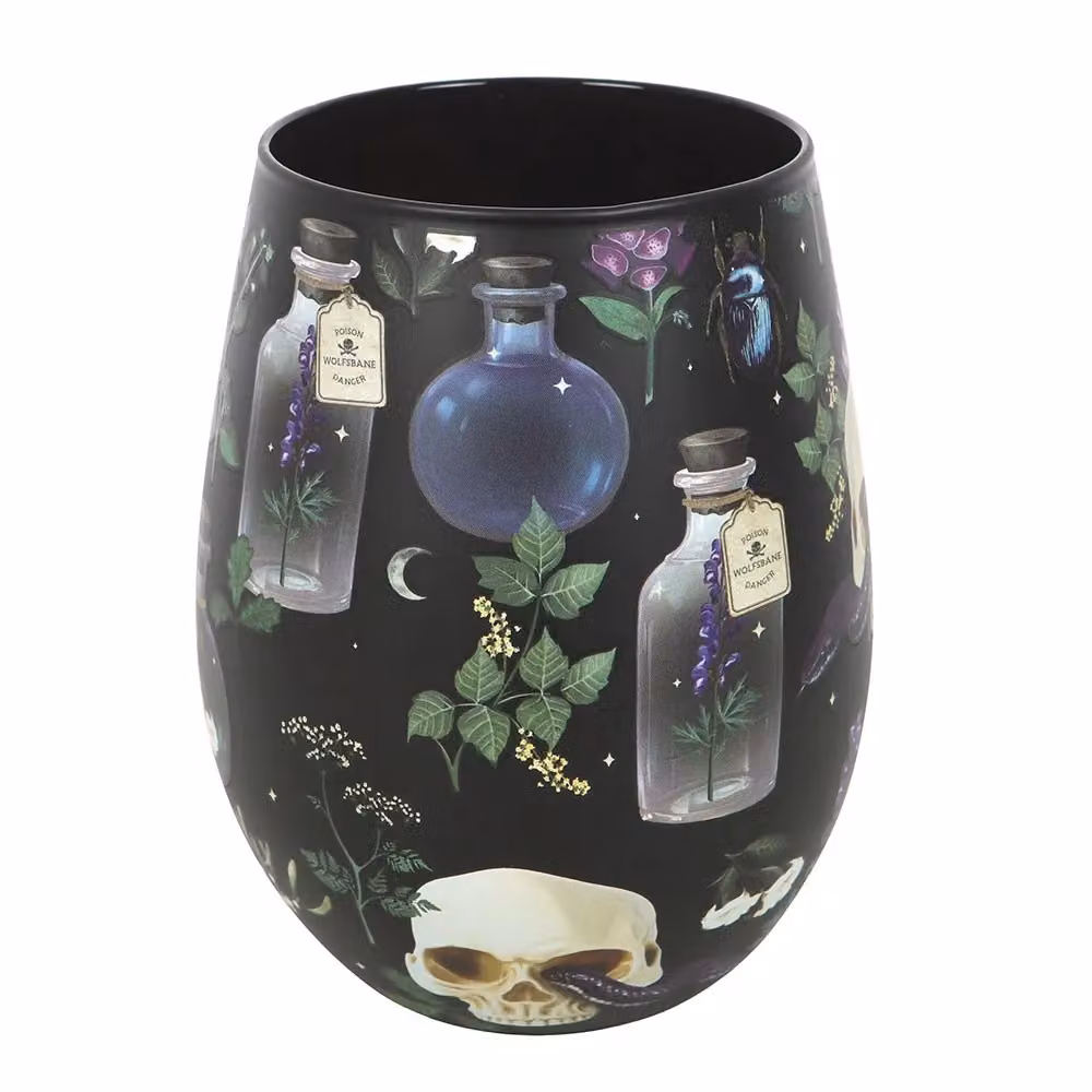 Something Different Venom and Vines Multicolour Floral Stemless Glass Tumbler, 500ml – 2
