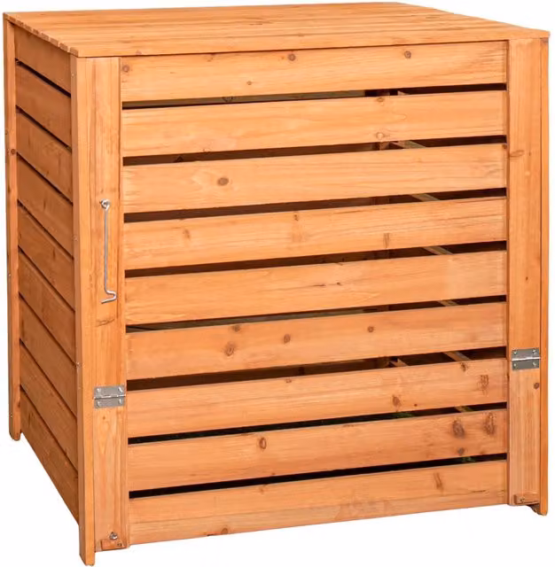 Samuel Alexander Brown Wooden Garden Waste Compost Bin with Removable Flip Lid and Bottom Door, W/D/H: 74 x 69 x 74 cm – 3