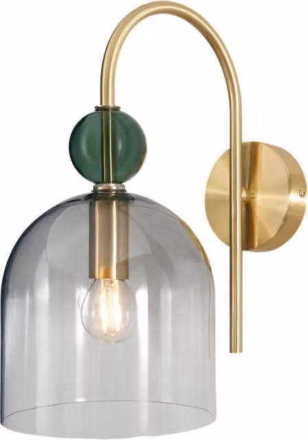 Litecraft Visconte Vietri Mid-Century Wall Light in Brass and Transparent Glass