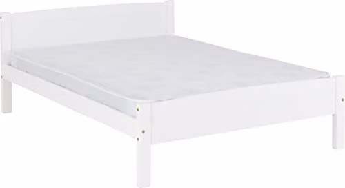 Seconique Amber Double Bed Frame in White Wood and MDF, W/D/H: 140 x 200 x 72 cm – 1