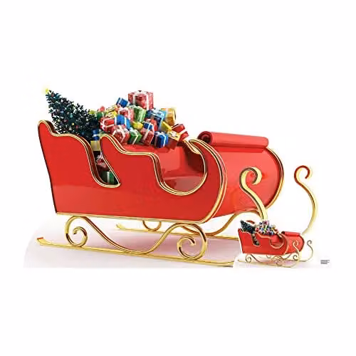 Star Cutouts SC4198 Santa’s Sleigh with Presents Large Red Christmas Cardboard Cutout for Festive Party Decorations and Holiday Displays – 1