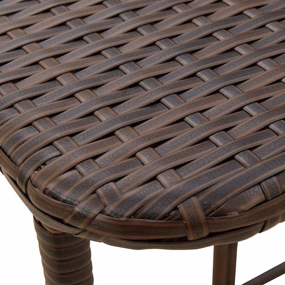Berkfield Home Beautiful Folding Garden Table in Brown Poly Rattan, W/D/H: 90 x 51 x 75 cm – 6