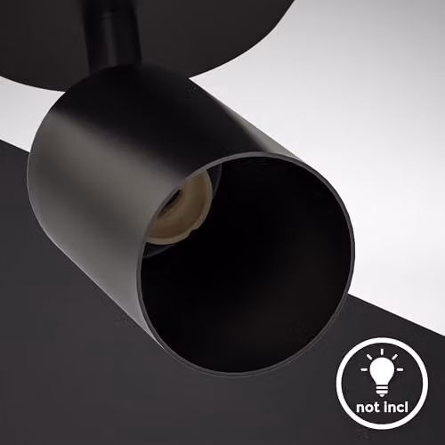 B.K.Licht Black Metal Ceiling Spotlight Bar with 2 Adjustable GU10 Sockets – 10