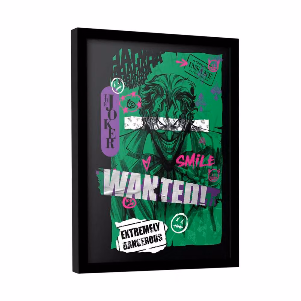 Batman Joker Wanted Framed Graphic Paper Poster in Green – 2
