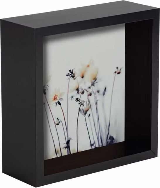 Nicola Spring 3D Shadow Box Photo Frame, Black, W/D/H: 15 x 15 x 16.5 cm – 3